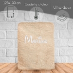 Plaid microfibre Beige personnalisé