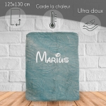 Plaid microfibre Bleu personnalisé