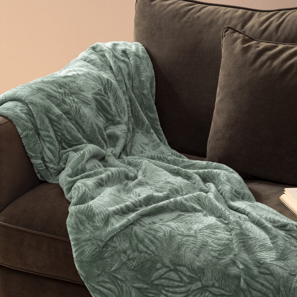 Plaid microfibre Bleu personnalisé