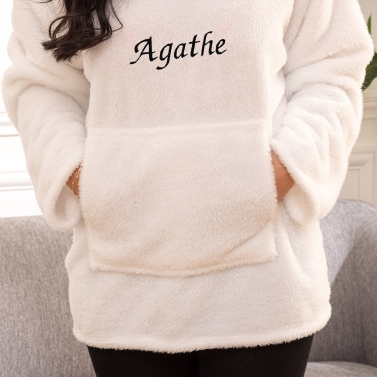 Couverture à capuche blanc personnalisée