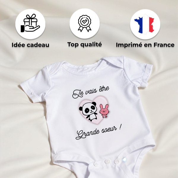 body bébé personnalisé bleu annonce grossesse