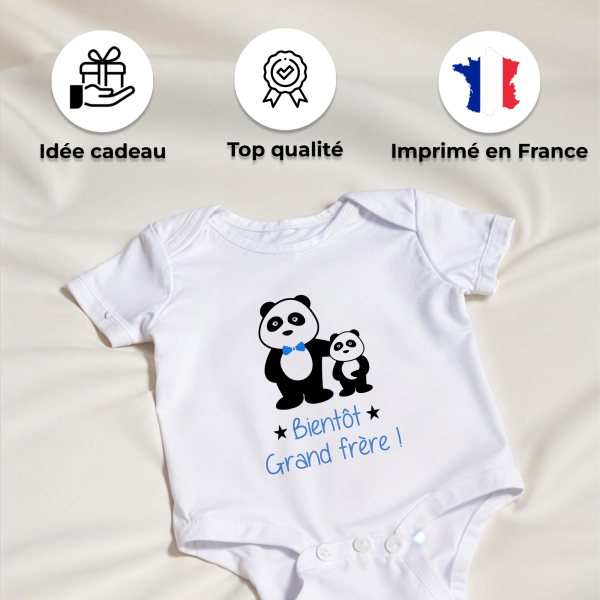 body bébé personnalisé bleu annonce grossesse