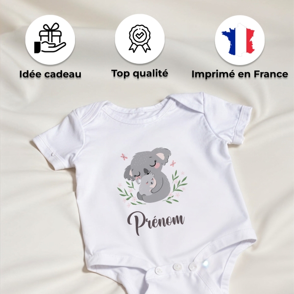 body bébé personnalisé prénom koala
