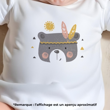 body bébé personnalisé prénom ours