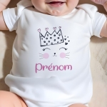 body bébé personnalisé prénom chat
