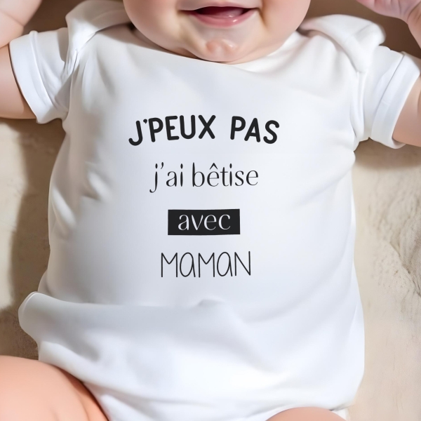 body bébé personnalisé j'peux pas j'ai bêtise
