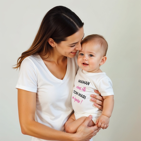 body bébé personnalisé viens vite... m'épuise !