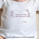 body bébé personnalisé mon cœur est à....
