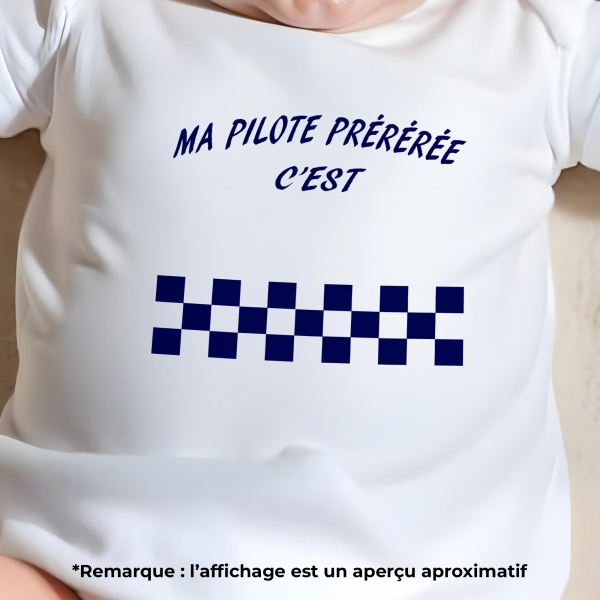 body bébé personnalisé ma pilote préférée