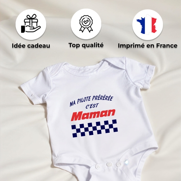 body bébé personnalisé ma pilote préférée