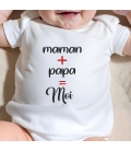 body bébé personnalisé papa + maman