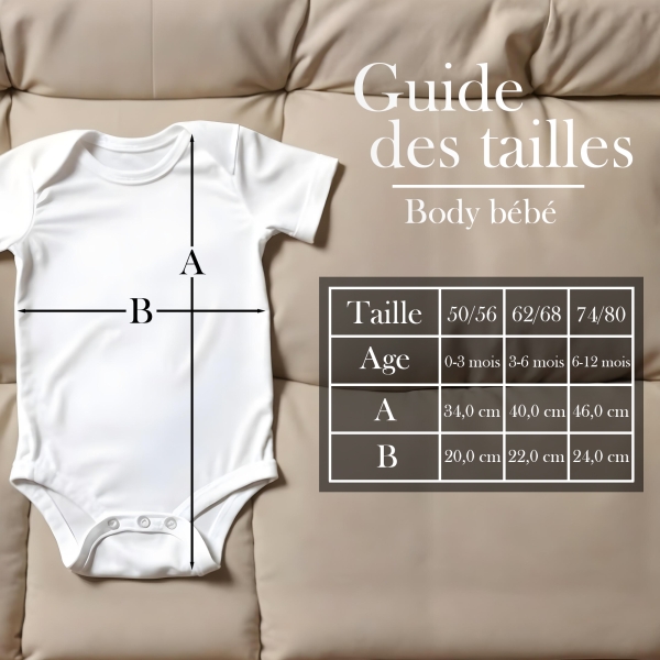 body bébé personnalisé 50% maman 50% papa