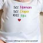 body bébé personnalisé 50% maman 50% papa