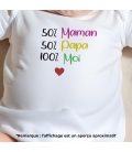 body bébé personnalisé 50% maman 50% papa