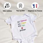 body bébé personnalisé 50% maman 50% papa