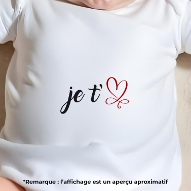 body bébé personnalisé maman je t'aime