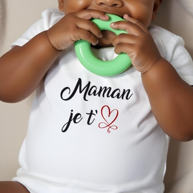 body bébé personnalisé maman je t'aime