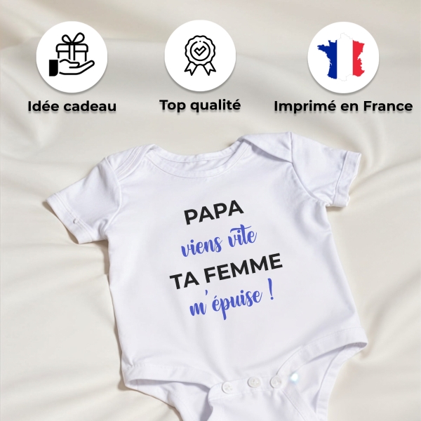 body bébé personnalisé viens vite m'épuise !