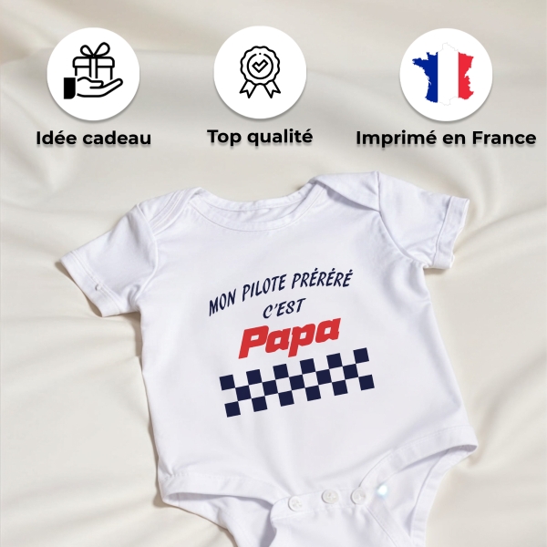 body bébé personnalisé mon pilote préféré