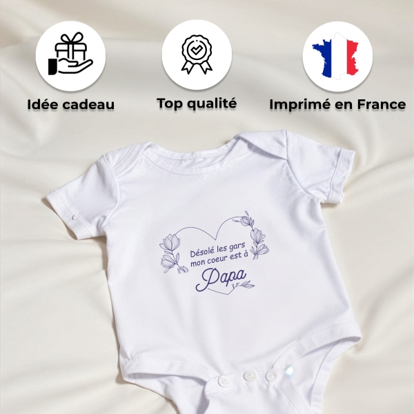 body bébé personnalisé mon coeur..