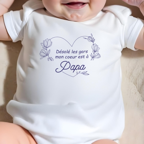 body bébé personnalisé mon coeur..
