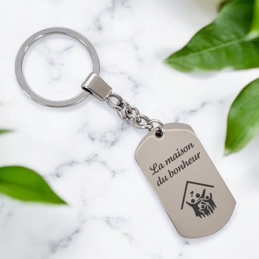 Porte-clés métal personnalisé - Modèle Maison