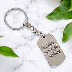 Porte-clés personnalisé plaque texte à graver