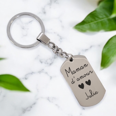 Porte-clés métal personnalisé - Modèle Amour