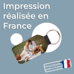 Porte clé cuir rectangle photo personnalisé