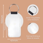 Porte clé cuir rectangle photo personnalisé