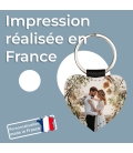 Porte clé cuir coeur photo personnalisé