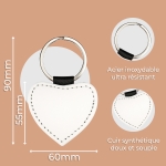 Porte clé cuir coeur photo personnalisé