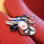 Porte clé cuir coeur photo personnalisé