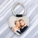 Porte clé cuir coeur photo personnalisé