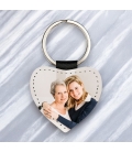 Porte clé cuir coeur photo personnalisé