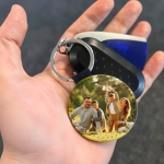 Porte clés cuir rond photo personnalisé
