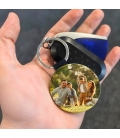 Porte clés cuir rond photo personnalisé