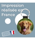 Porte clés cuir rond photo personnalisé