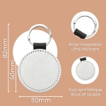 Porte clés cuir rond photo personnalisé