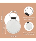 Porte clés cuir rond photo personnalisé