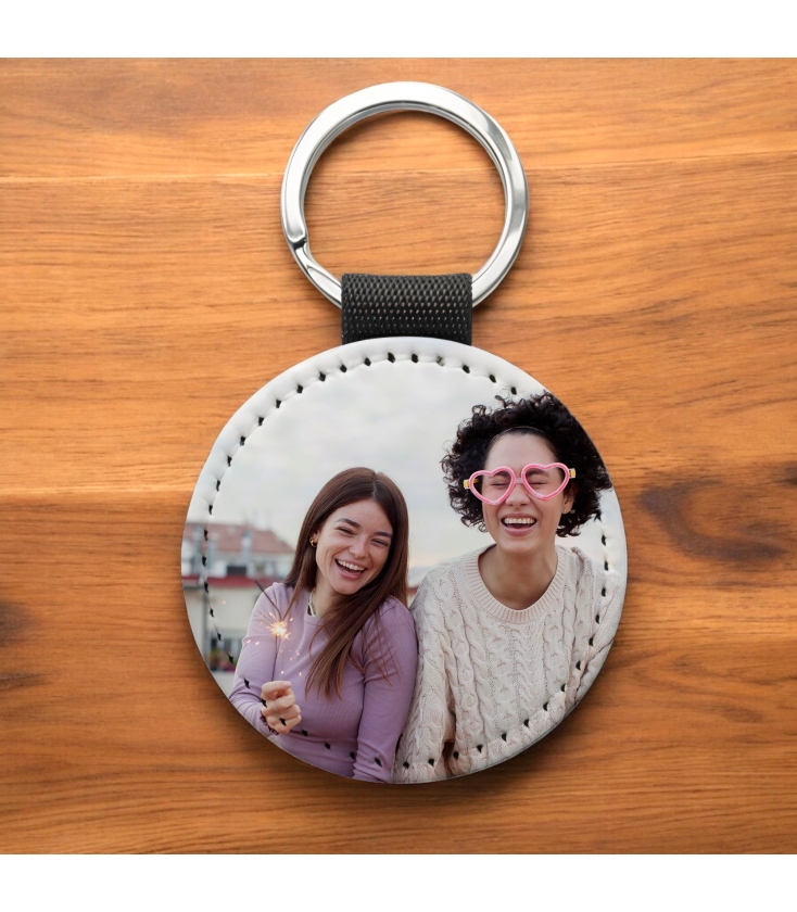 Porte-clés Rond Avec Insert Pour Photo Et Miroir – Argenté, Métal, Sans Marque