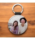 Porte clés cuir rond photo personnalisé