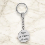 Porte clés rond acier à personnaliser