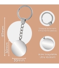 Porte clés rond acier à personnaliser