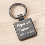 Porte-clés carré texte à graver