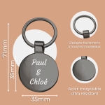 porte clés rond texte à gravé