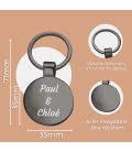 porte clés rond texte à gravé