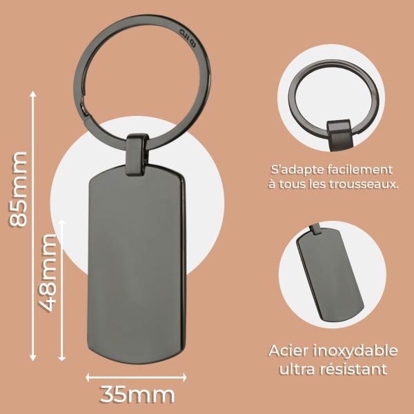 Porte clés rectangle à personnaliser