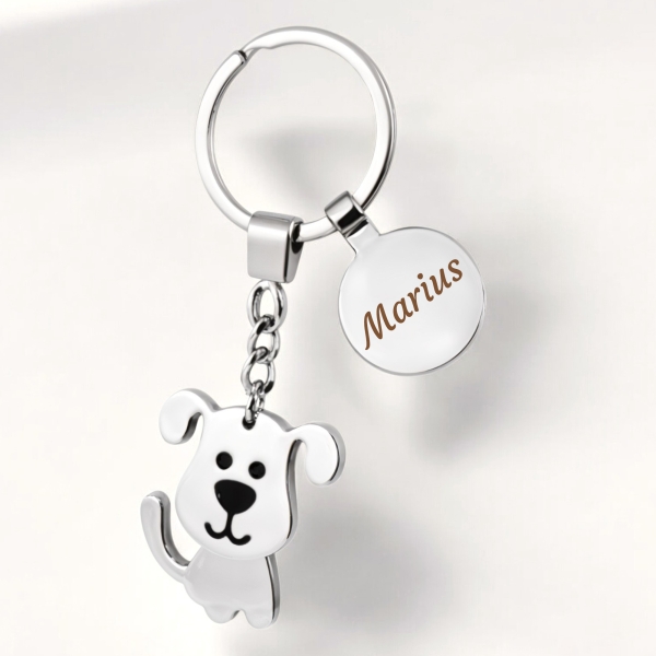 porte clés chien prénom à graver