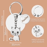 porte clés chat prénom à graver